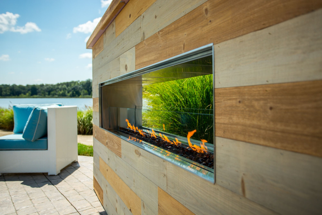 Better Outdoor Living with the Sleek Kalea Bay Outdoor Fireplace